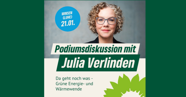 „Wärmewende, die sich auszahlt“: Podiumsdiskussion mit Julia Verlinden (MdB) – Bund und Winsen im Dialog