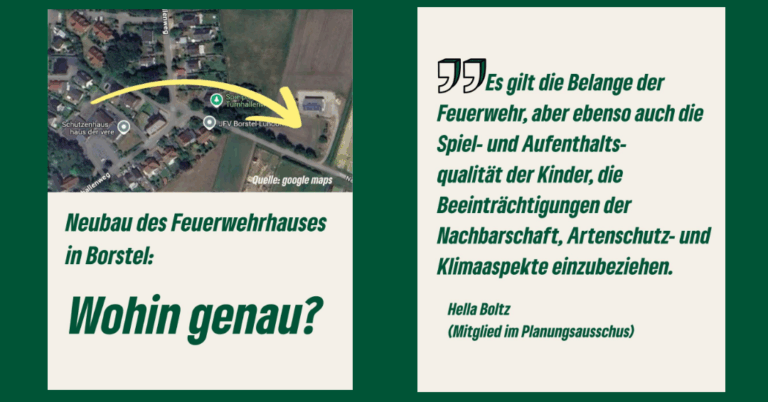 Neubau Feuerwehrhaus Borstel: Bürgerbeteiligung sieht anders aus. Spielen finanzielle Belange in Winsen keine Rolle?