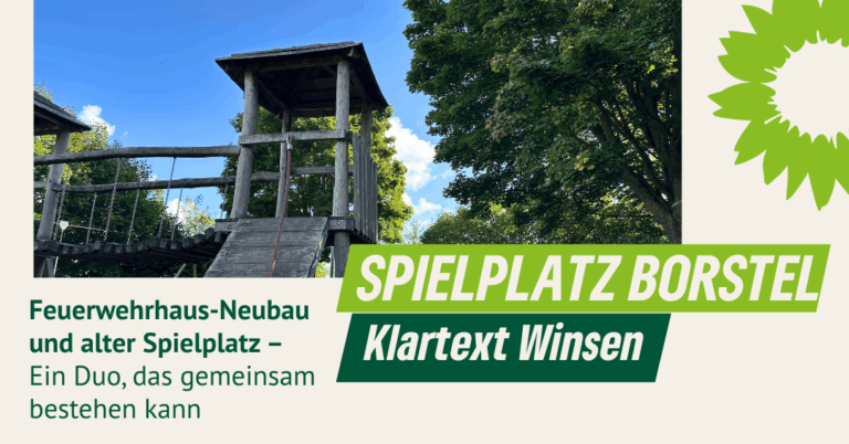 Feuerwehrhaus-Neubau und alter Spielplatz – ein Duo, das gemeinsam bestehen kann