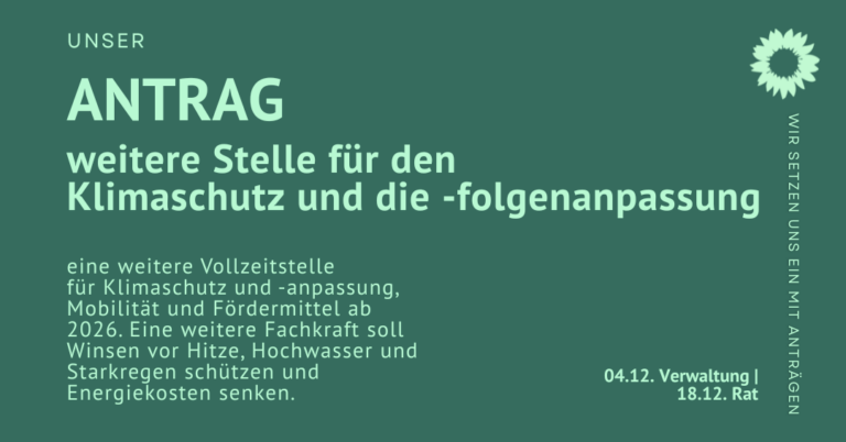 Zusatzstelle für Klimaschutz, Mobilität und Fördermittelmanagement
